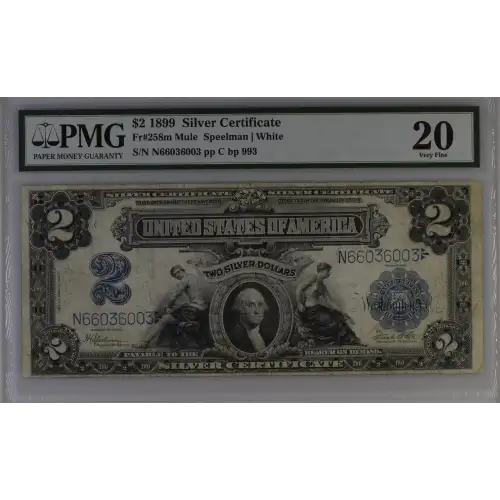 $2 1899 Blue Silver Certificates 258m (2)