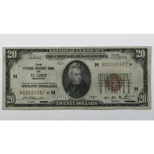$20 1929 brown seal Small Federal Reserve Bank Notes 1870-H*