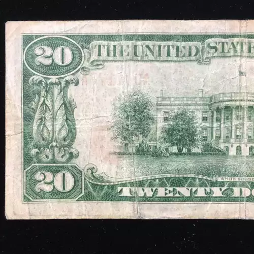 $20 1929 small brown seal. Small National Bank Notes 1802-1 (5)