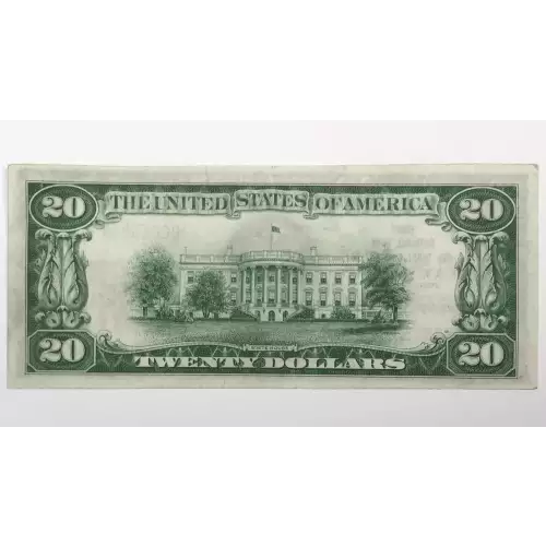 $20 1929 small brown seal. Small National Bank Notes 1802-1