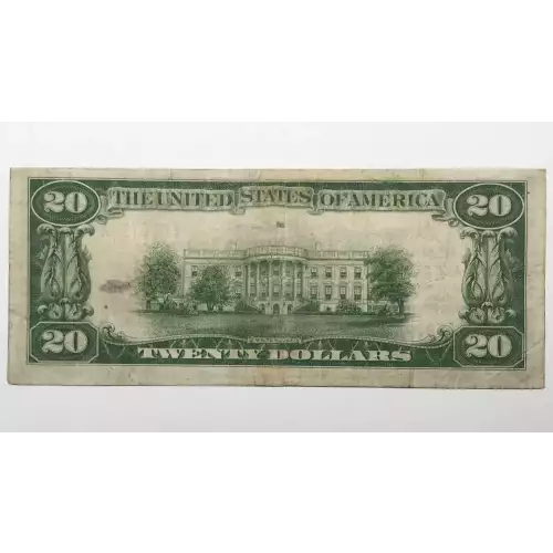 $20 1929 small brown seal. Small National Bank Notes 1802-1