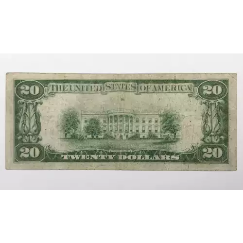 $20 1929 small brown seal. Small National Bank Notes 1802-1