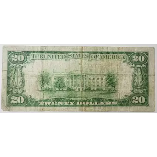 $20 1929 small brown seal. Small National Bank Notes 1802-1