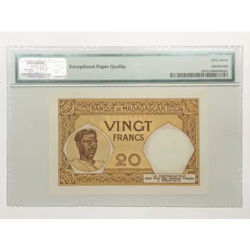 20 Francs ND (ca. 1937-1947), 1930s Issue  Madagascar 37 (2)