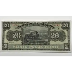 20 Pesos 1902-14, 1902 ISSUE d. Series H. (ND). (BK-TAM-17). Mexico S431