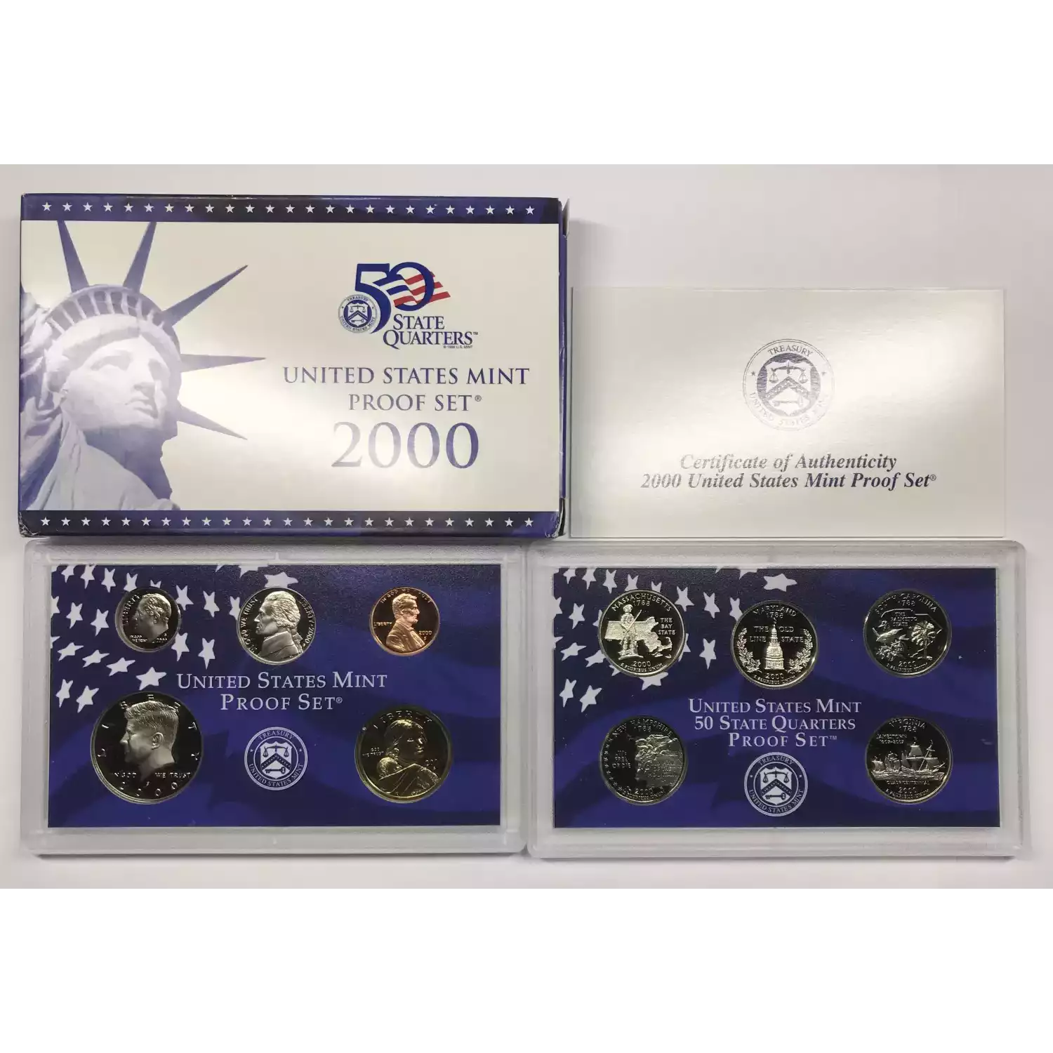 2000 US Mint Proof Set w OGP - Box & COA
