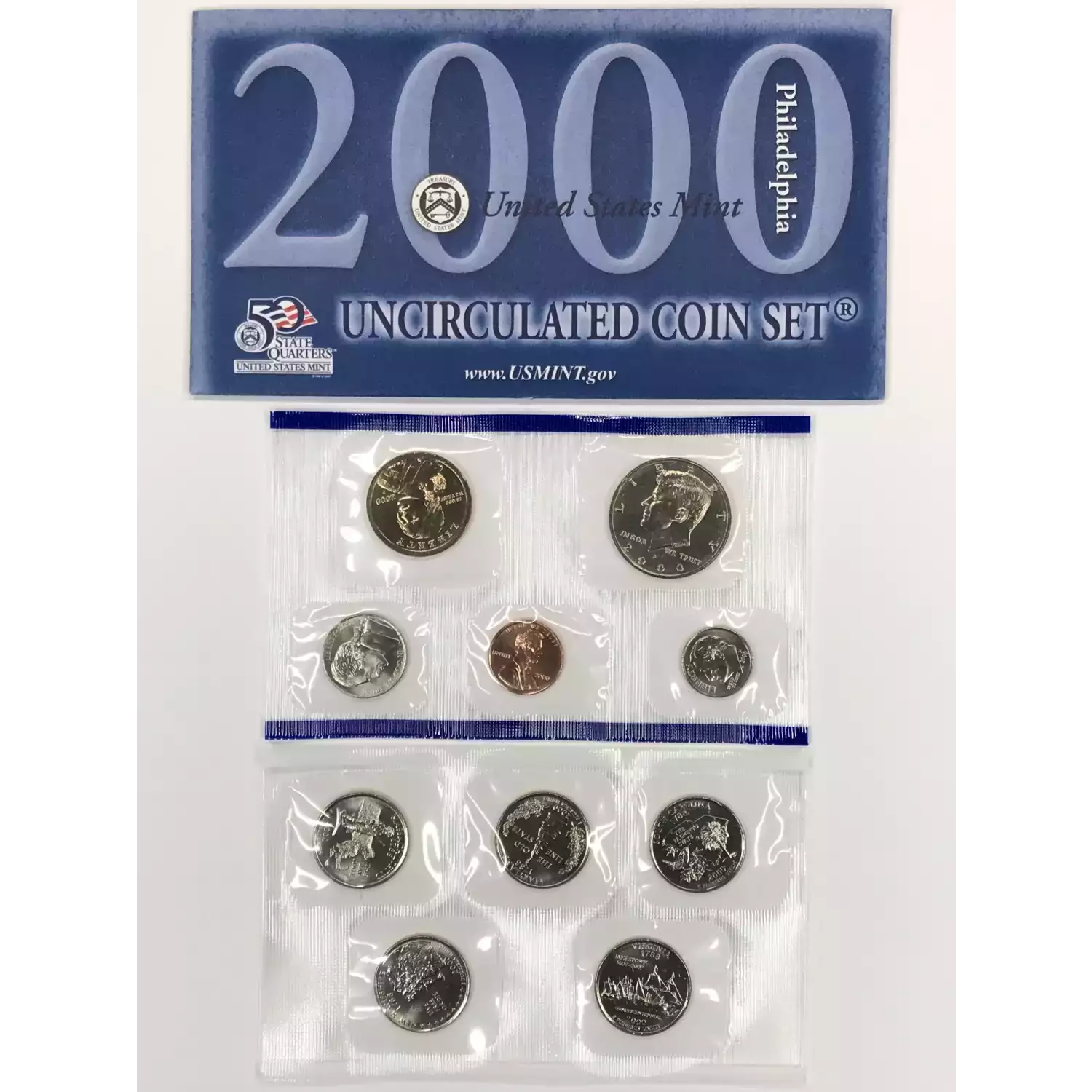 2000 US Mint Uncirculated Coin Set - P & D (8)
