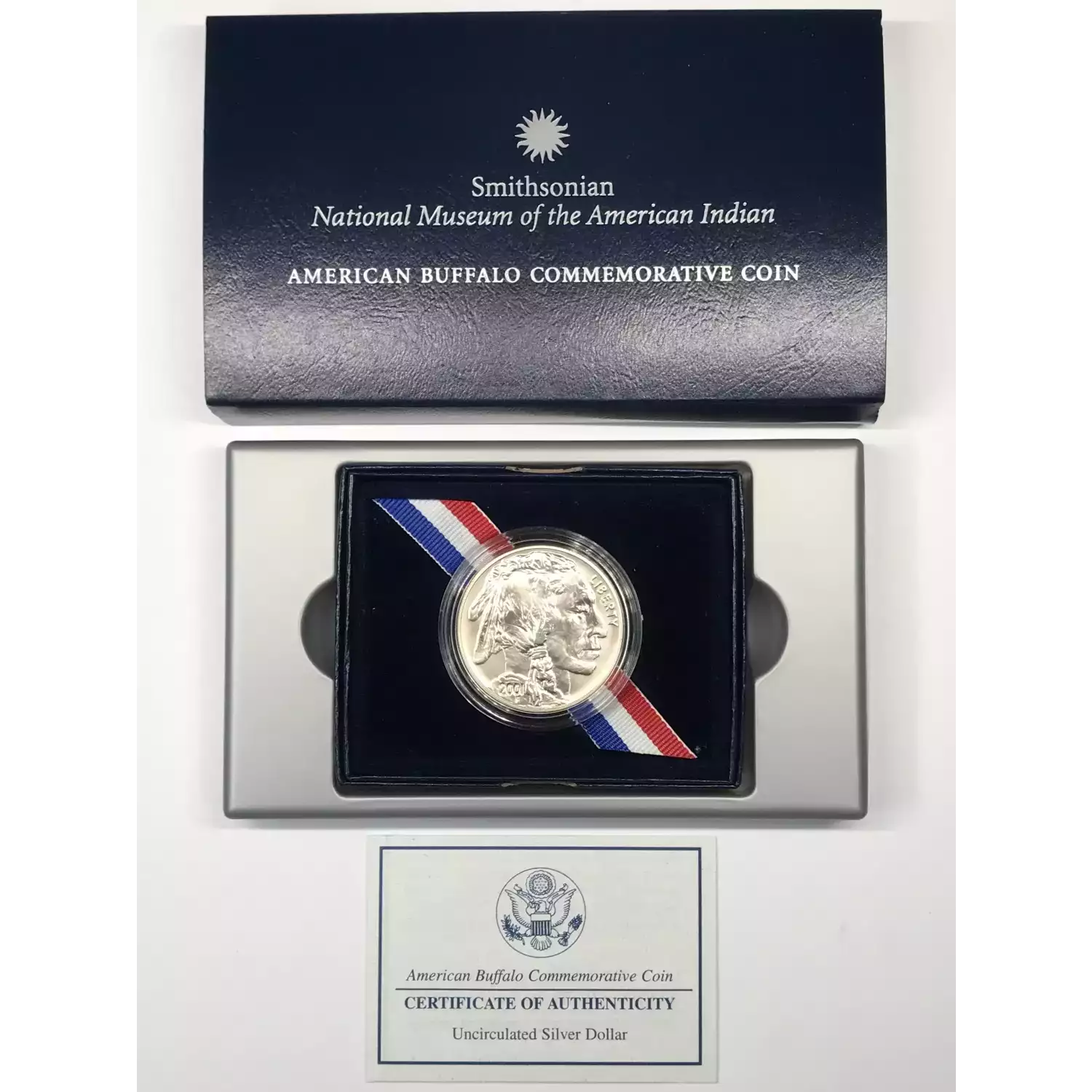 2001-D American Buffalo Uncirculated Silver Dollar w US Mint OGP - Box & COA (3)