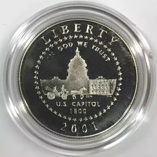 2001-P US Capitol Visitor Center Proof Clad Half Dollar w US Mint OGP Box & COA (3)