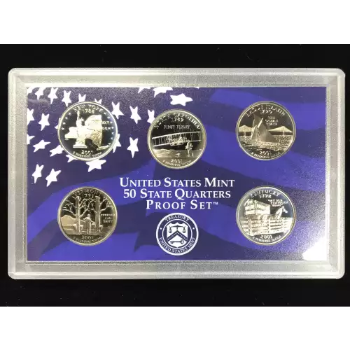 2001-S Clad State Quarters Proof Set w US Mint OGP - Box & COA