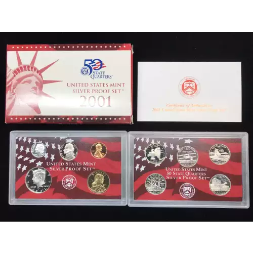 2001-S US Mint Silver Proof Set w OGP - Box & COA