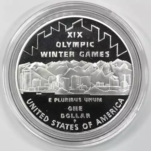 2002-P Salt Lake Olympic Winter Games Proof Silver Dollar w US Mint Box & COA