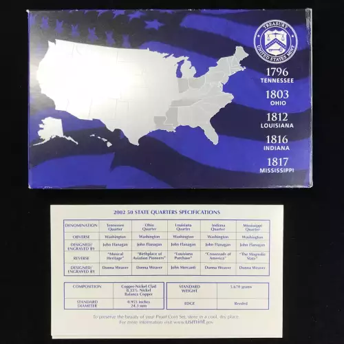 2002-S Clad State Quarters Proof Set w US Mint OGP - Box & COA (5)