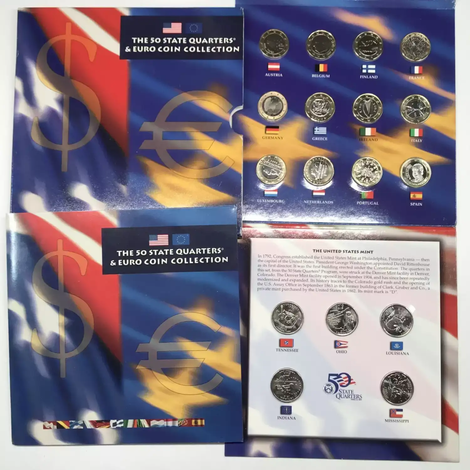 2002 The 50 State Quarters & Euro Coin Collection US Mint OGP