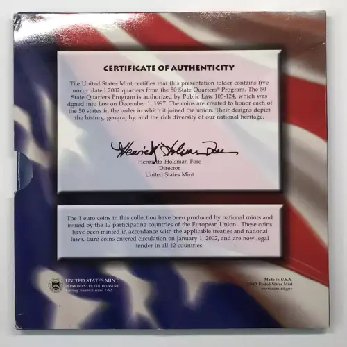 2002 The 50 State Quarters & Euro Coin Collection US Mint OGP (5)