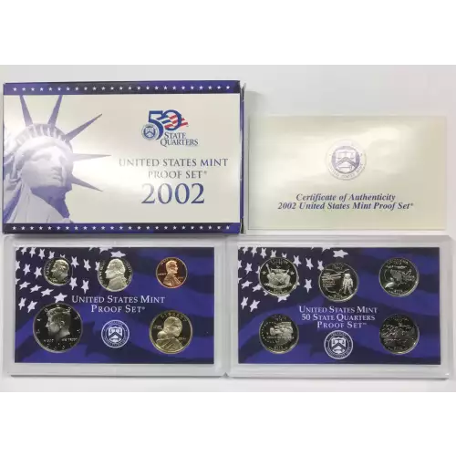 2002 US Mint Proof Set w OGP - Box & COA