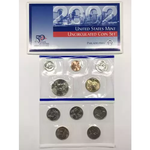 2002 US Mint Uncirculated Coin Set - P & D (8)