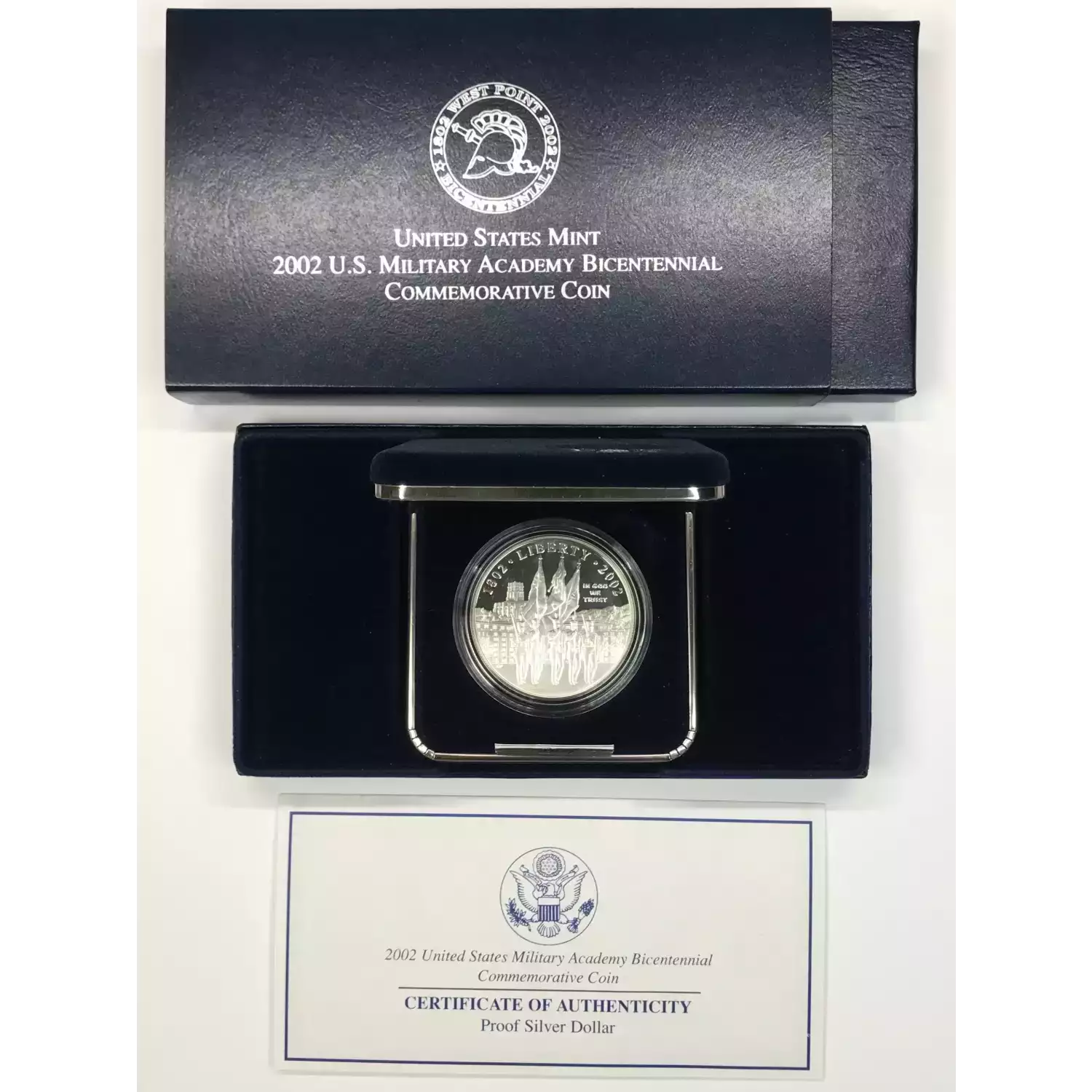 2002-W West Point Military Academy Proof Silver Dollar w US Mint OGP - Box & COA (5)