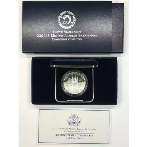 2002-W West Point Military Academy Proof Silver Dollar w US Mint OGP - Box & COA (5)