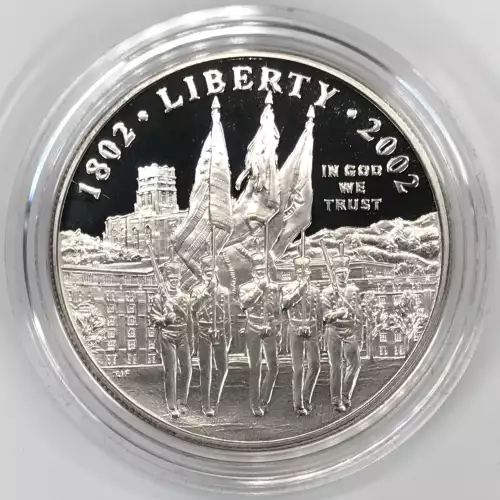 2002-W West Point Military Academy Proof Silver Dollar w US Mint OGP - Box & COA