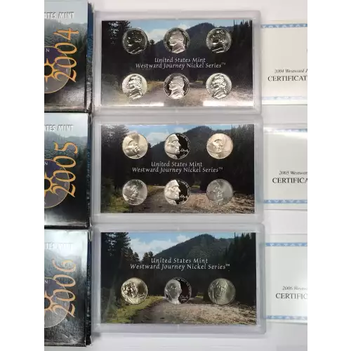 2004 2005 2006 Westward Journey Nickel Series Complete 3-Set Lot w US Mint OGP (8)