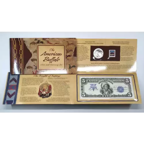 2004 American Buffalo Uncirculated Silver Dollar Coin & Currency Set