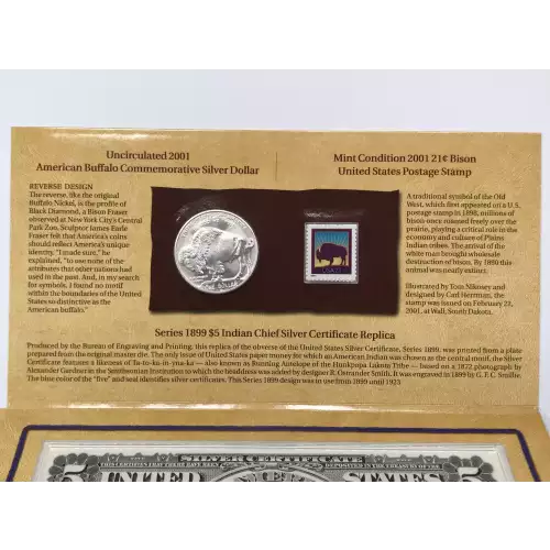 2004 American Buffalo Uncirculated Silver Dollar Coin & Currency Set (3)
