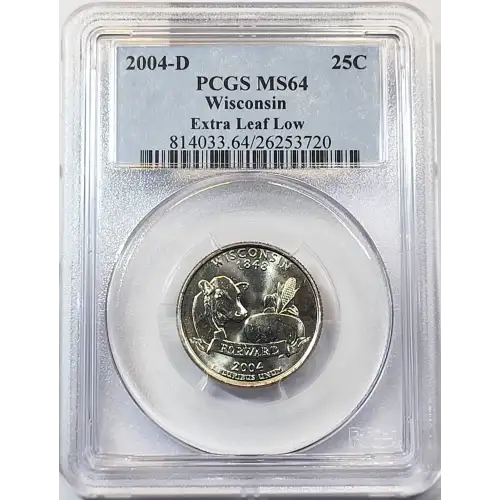 2004-D 25C Wisconsin Extra Leaf Low