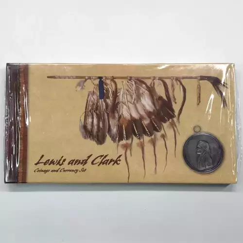 2004 Lewis & Clark Uncirculated Silver Dollar Coin & Currency Set - SEALED (2)