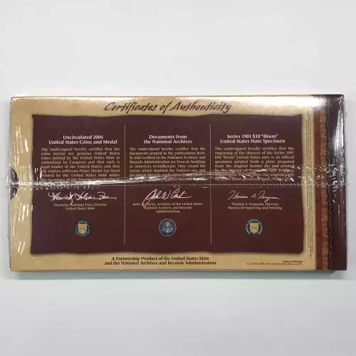 2004 Lewis & Clark Uncirculated Silver Dollar Coin & Currency Set - SEALED
