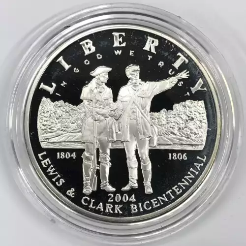 2004-P Lewis & Clark Bicentennial Proof Silver Dollar w US Mint OGP - Box & COA