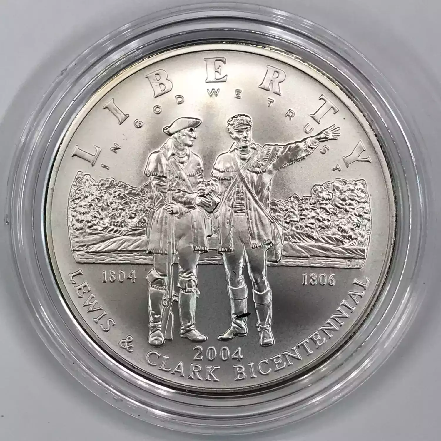 2004-P Lewis & Clark Bicentennial Uncirculated Silver Dollar w US Mint Box & COA (4)