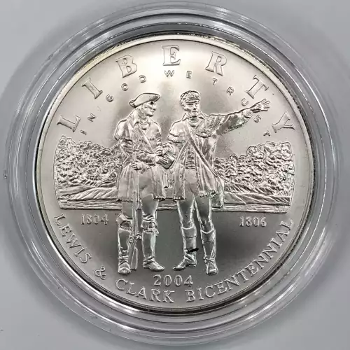 2004-P Lewis & Clark Bicentennial Uncirculated Silver Dollar w US Mint Box & COA (4)