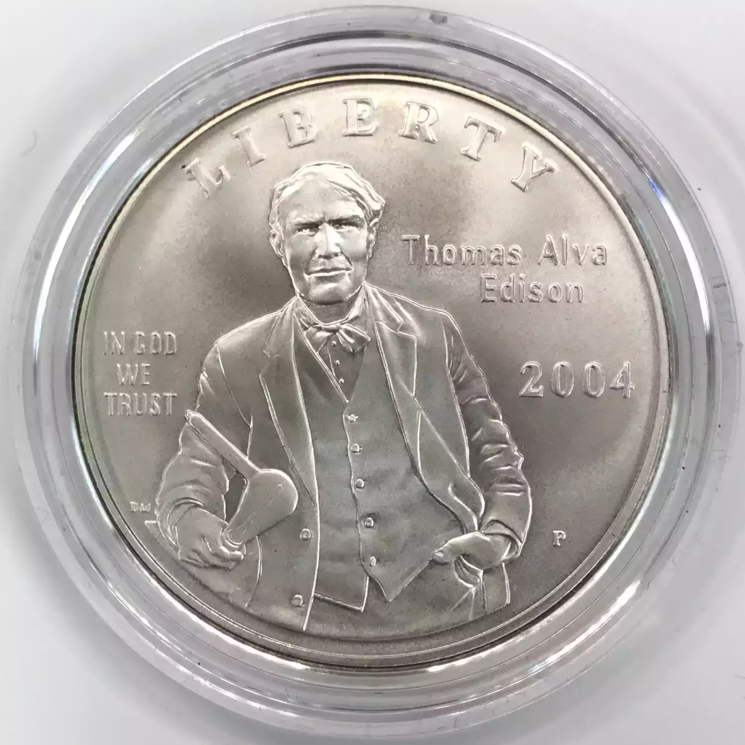 2004-P Thomas Alva Edison Uncirculated Silver Dollar w US Mint OGP - Box & COA (5)