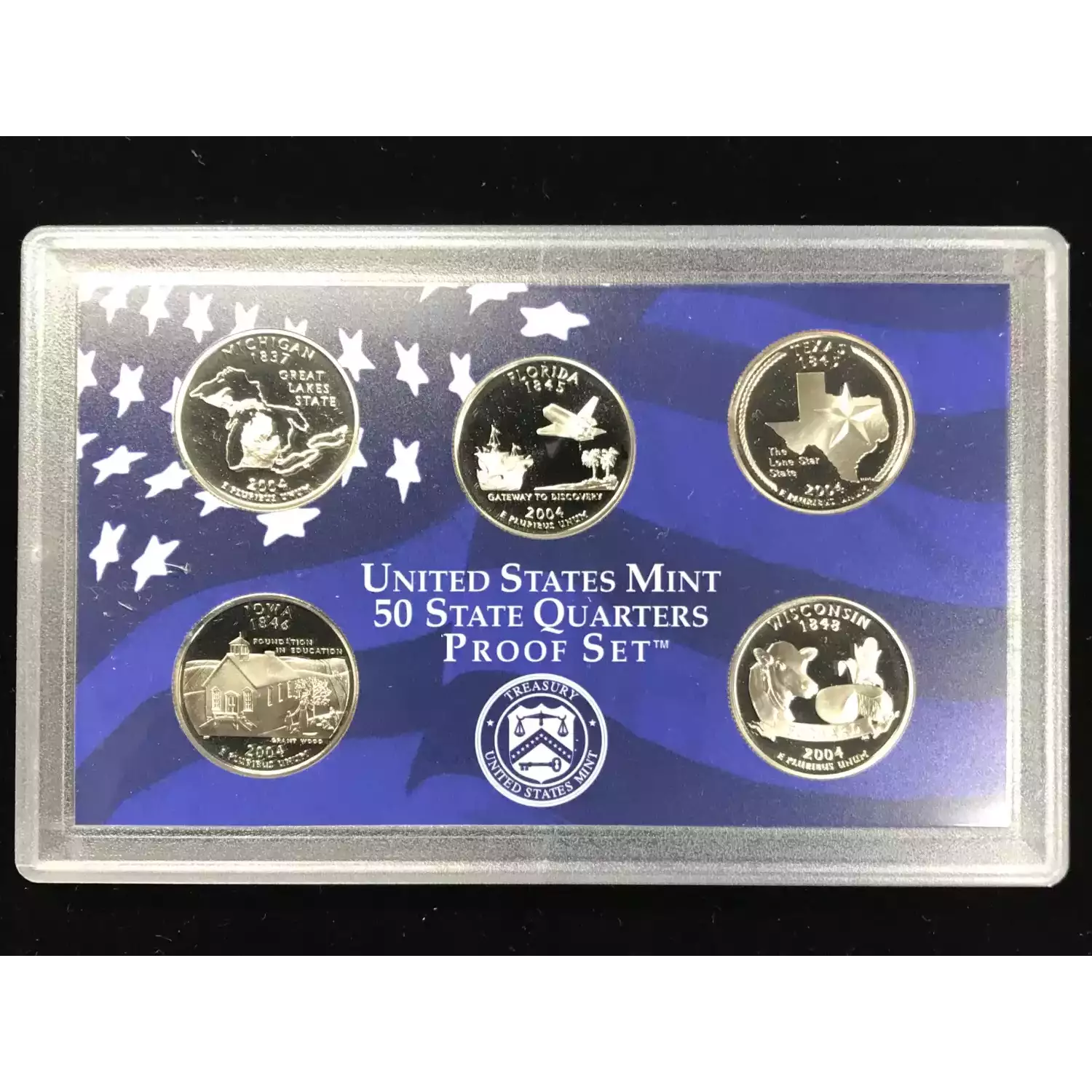 2004-S Clad State Quarters Proof Set w US Mint OGP - Box & COA (2)