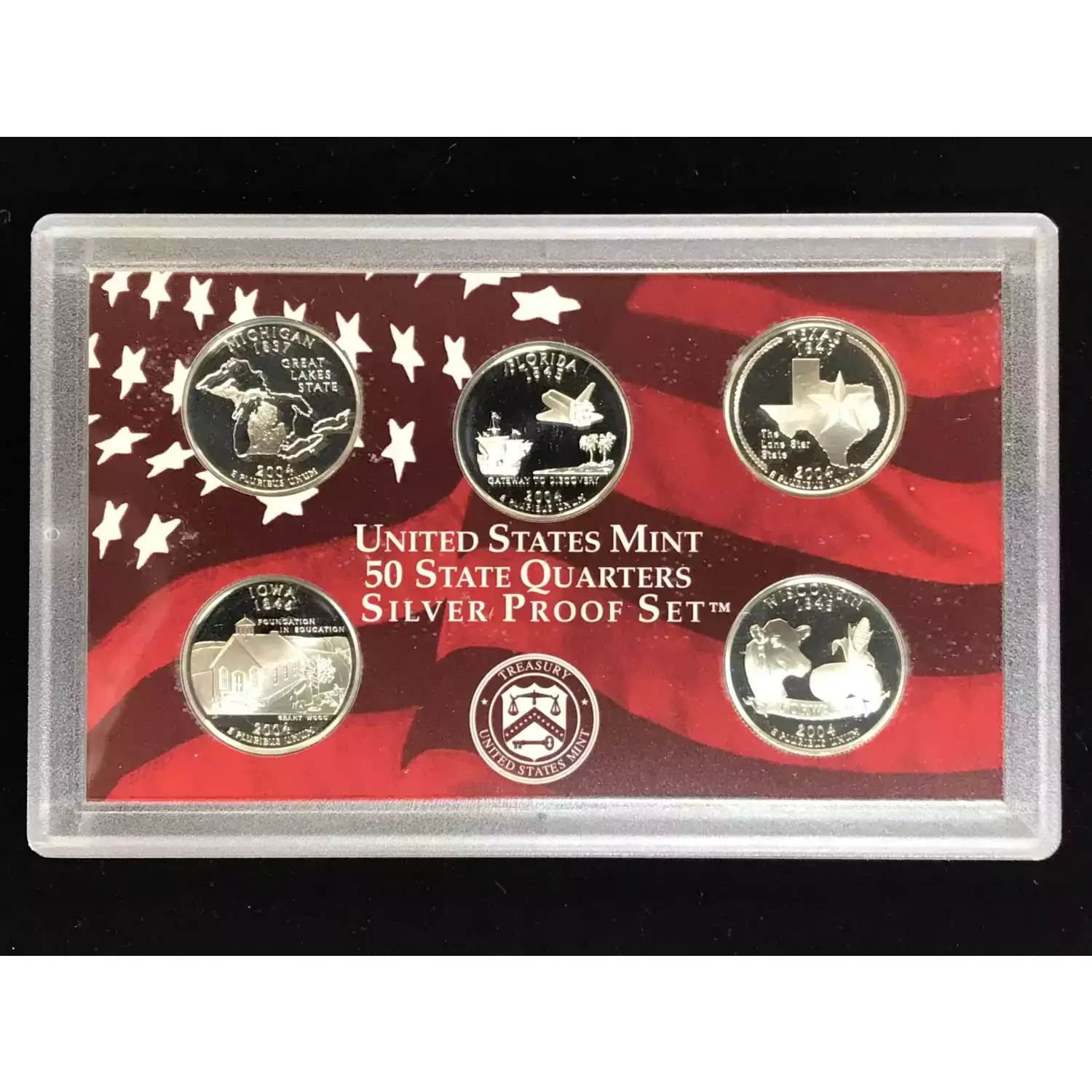 2004-S Silver Quarters Proof Set w US Mint OGP - Box & COA (3)
