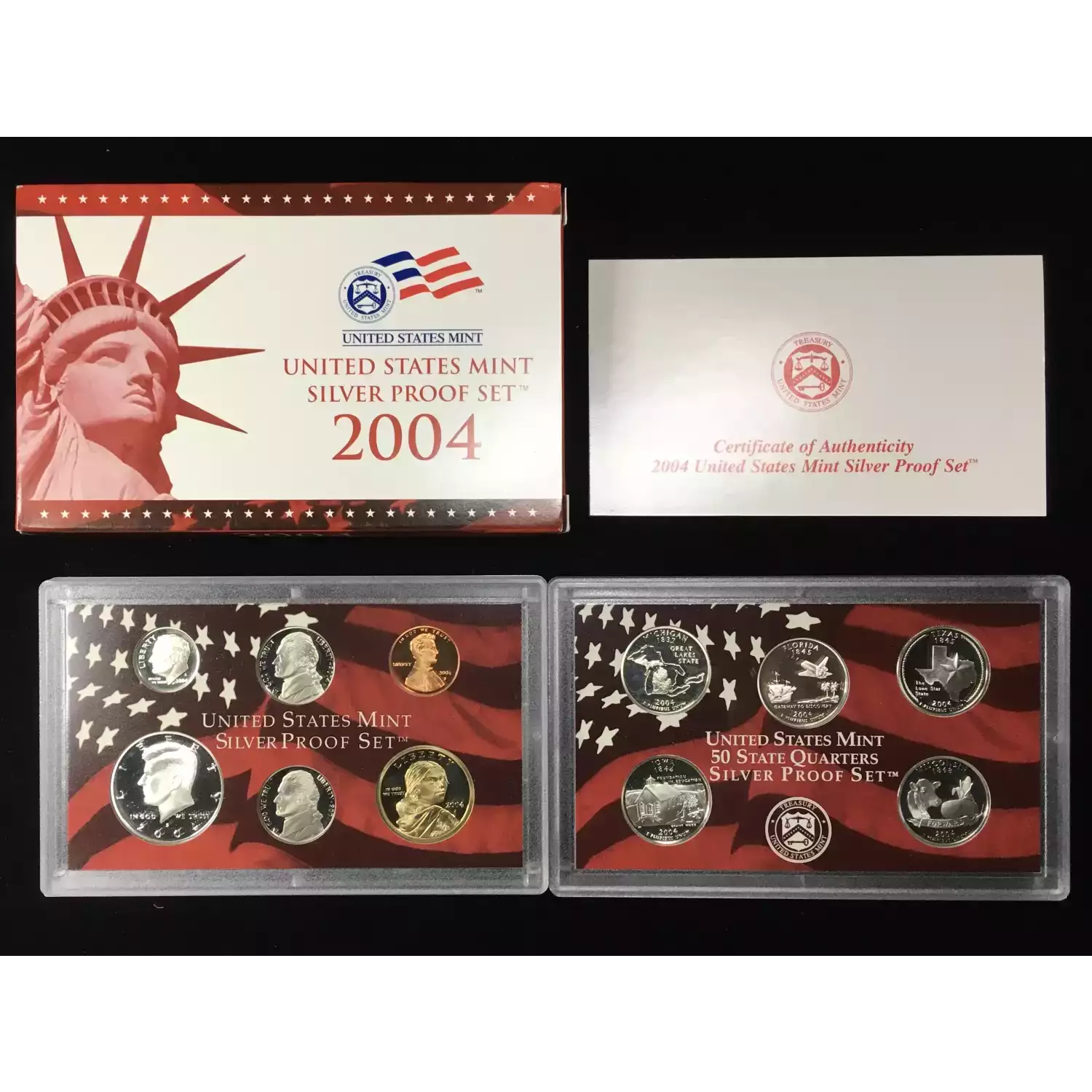 2004-S US Mint Silver Proof Set w OGP - Box & COA