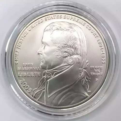 2005-P Chief Justice John Marshall Uncirculated Silver Dollar w US Mint Box COA (2)
