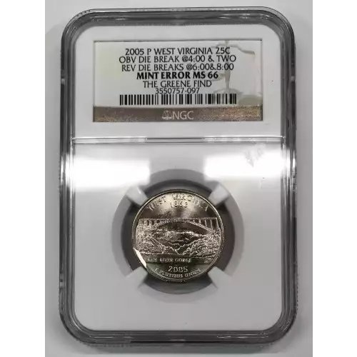2005 P WEST OBV DIE BREAK @4:00 & TWO REV DIE BREAKS @6:00&8:00  (2)