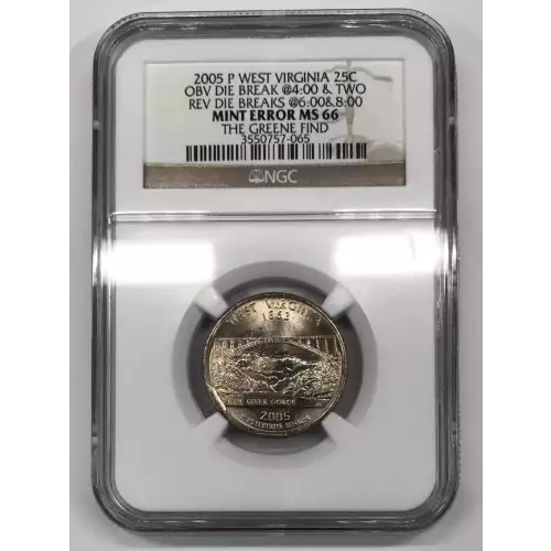 2005 P WEST OBV DIE BREAK @4:00 & TWO REV DIE BREAKS @6:00&8:00 