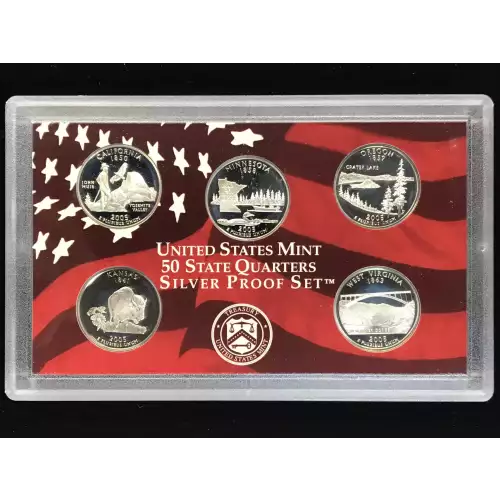 2005-S Silver Quarters Proof Set w US Mint OGP - Box & COA (4)