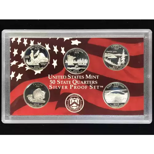 2005-S Silver Quarters Proof Set w US Mint OGP - Box & COA