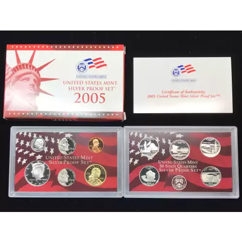 2005-S US Mint Silver Proof Set w OGP - Box & COA