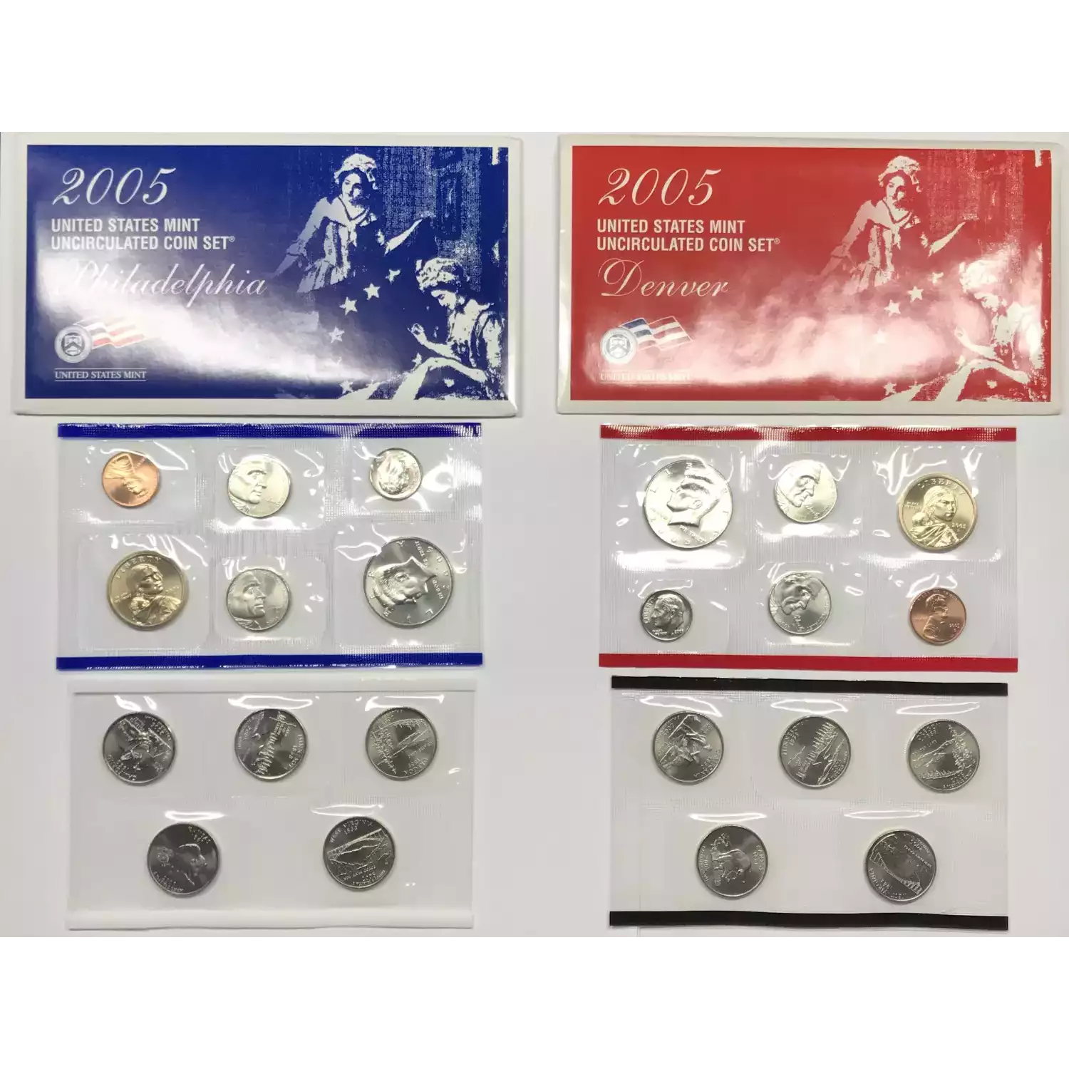 2005 US Mint Uncirculated Coin Set - P & D - SMS Satin Finish