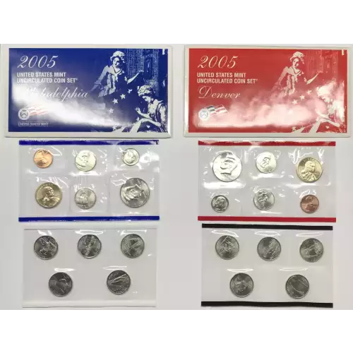 2005 US Mint Uncirculated Coin Set - P & D - SMS Satin Finish