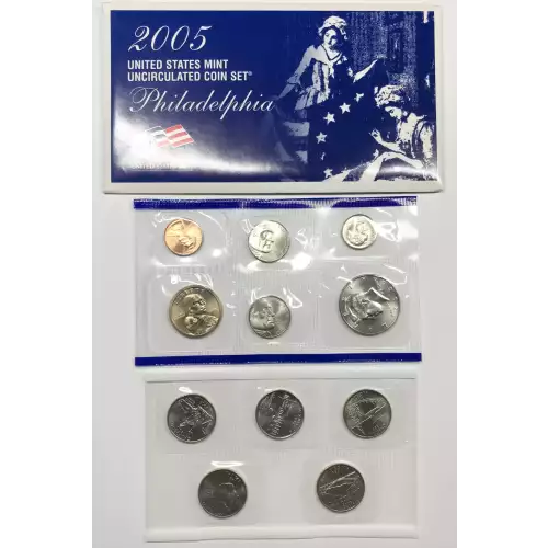 2005 US Mint Uncirculated Coin Set - P & D - SMS Satin Finish (8)
