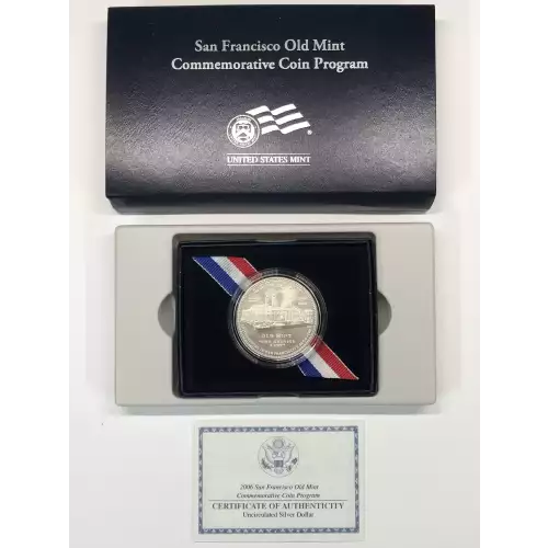 2006-S San Francisco Old Mint Uncirculated Silver Dollar w US Mint OGP Box & COA (5)