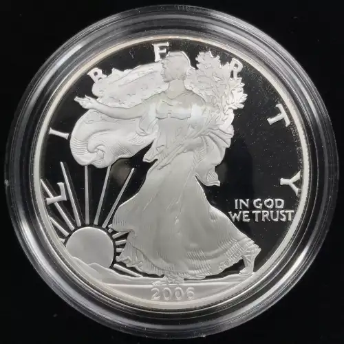 2006 Silver Eagle 20th Anniversary 3-Coin Set w OGP Box & COA - Pf, Rev Pf, UNC