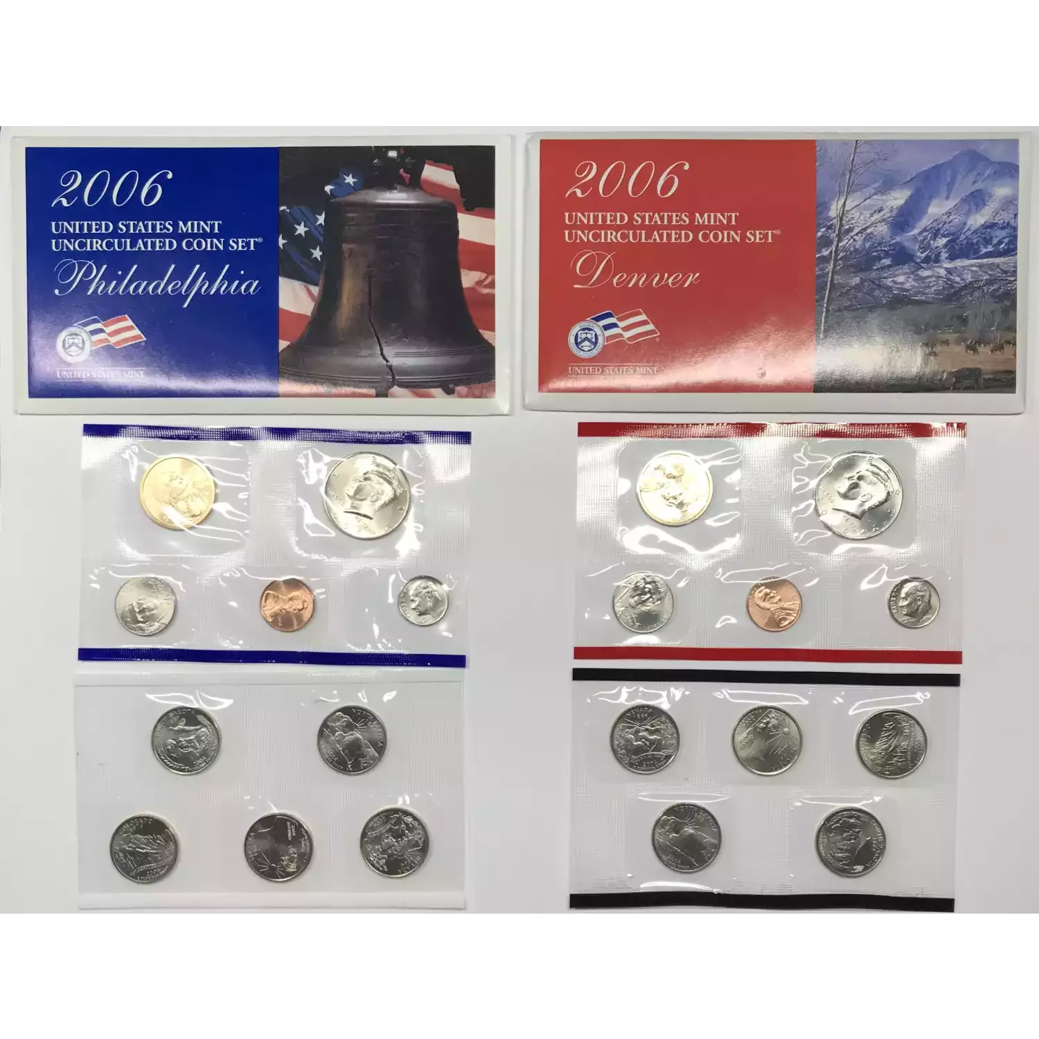 2006 US Mint Uncirculated Coin Set - P & D - SMS Satin Finish (9)