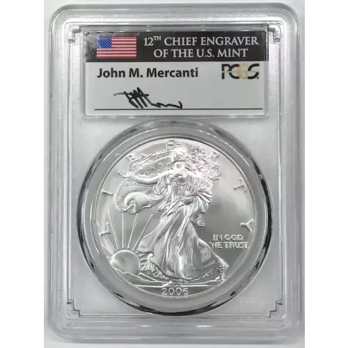 2006-W $1 Burnished Silver Eagle Mercanti Signature